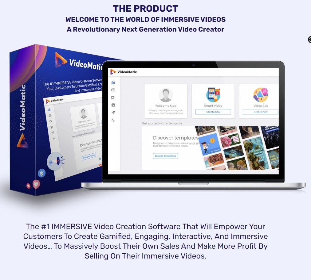 VideoMatic Review: The #1 IMMERSIVE Video Creation Software That Will Empower Your Customers To Create Gamified, Engaging, Interactive, And Immersive Videos… To Massively Boost Their Own Sales And Make More Profit By Selling On Their Immersive Videos.