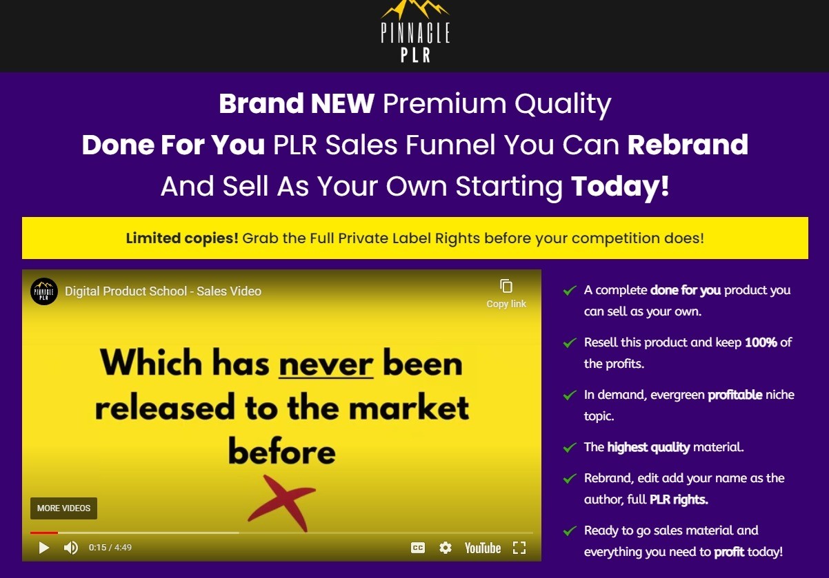 Digital Product School PLR Review: Brand NEW Premium Quality
Done For You PLR Sales Funnel You Can Rebrand
And Sell As Your Own Starting Today!