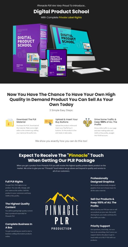 Digital Product School PLR Review: Brand NEW Premium Quality Done For You PLR Sales Funnel You Can Rebrand And Sell As Your Own Starting Today!