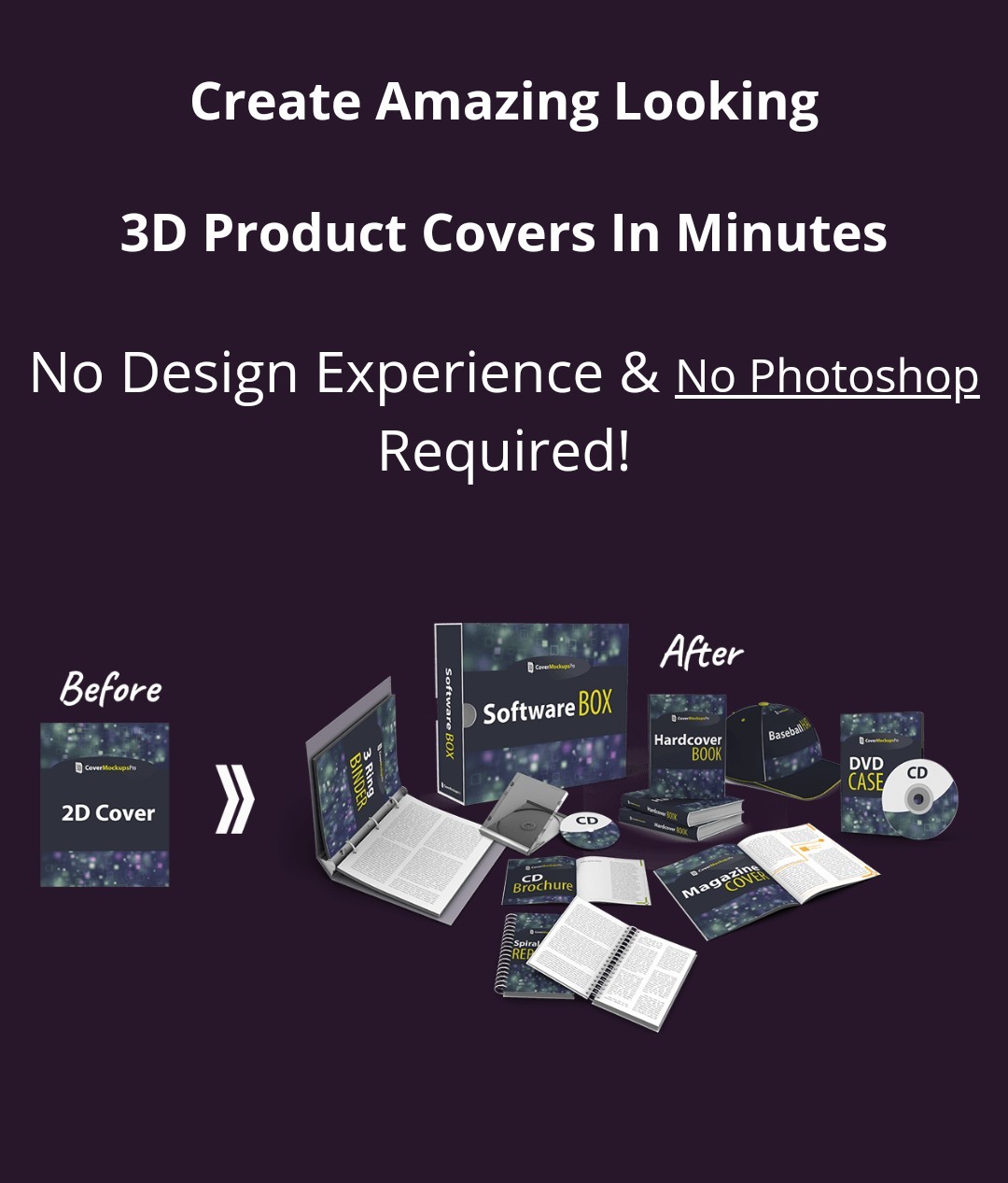 Create Amazing Looking 3D Product Covers In Minutes No Design Experience & No Photoshop Required!