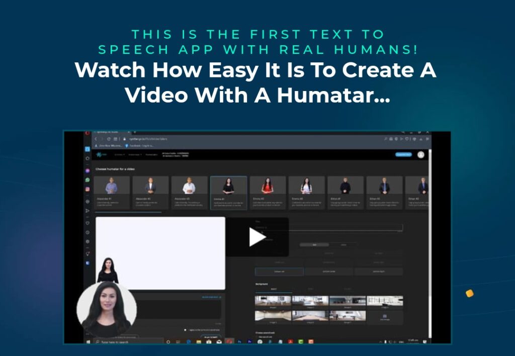 Screenshot 20210524 114652 Human Synthesys Studio lets you type what you want, and REAL Humans say exactly what you type with REAL Human Voices (or high-quality text-to-speech) and have it look totally natural! #digitalmarketer