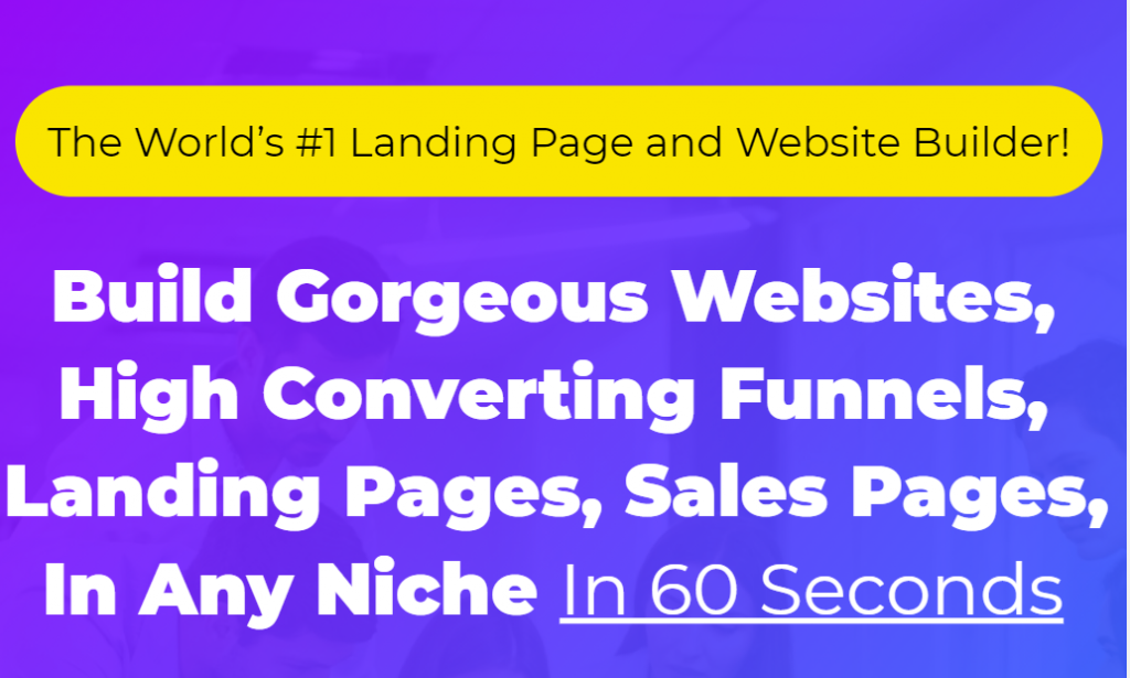 Create High Converting Sales Funnels, Websites, Landing Pages, Blogs In 60 Seconds in any Niche!