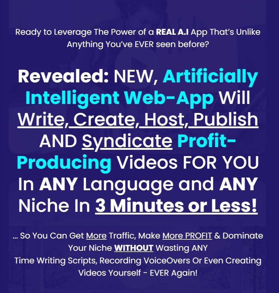 Stoodaio – Where Real A I Meets Video Marketing Stoodaio: NEW, Artificially Intelligent Web-App Will Write, Create, Host, Publish AND Syndicate Profit-Producing Videos FOR YOU In ANY Language and ANY Niche In 3 Minutes or Less! #CONTENTMARKETING #DIDITalmarketing