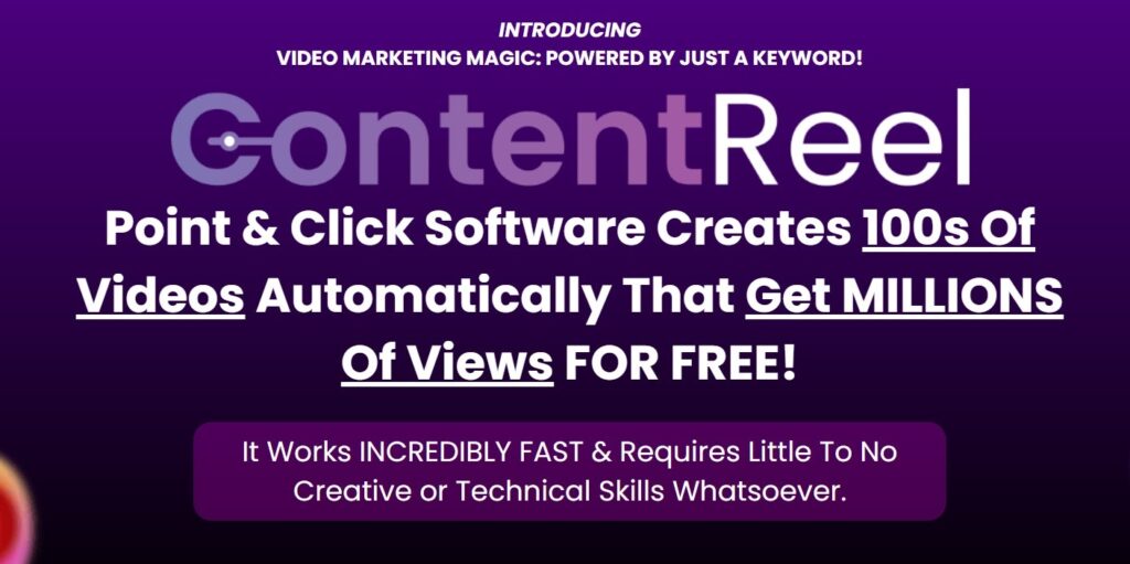 ContentReel Create 100s of Videos Using Just a KeywordL Full Contentreel Review: New A.I Video Creation Software for 2023