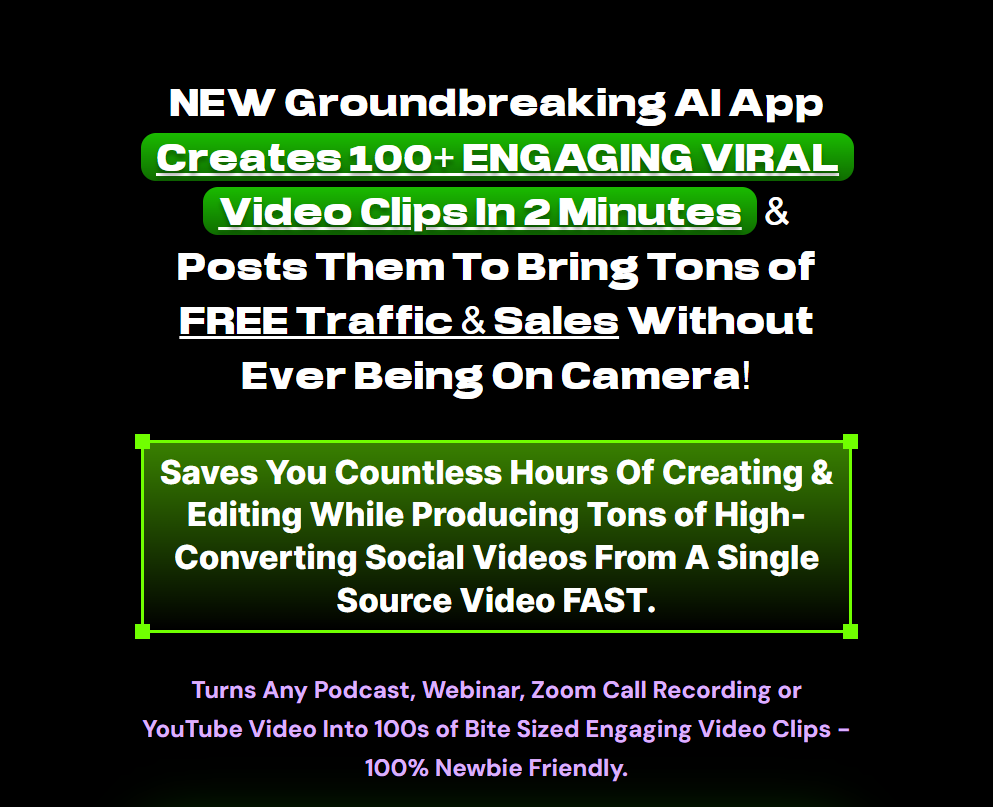 Bitesyzed Prompt To Video Ads Creation Platform BiteSyzed Review - AI Powered Short Video Creator: Create 100+ Engaging Viral Videos in Just 2 Minutes, Garnering Loads of Free Traffic and Sales, Without Ever Showing Your Face!