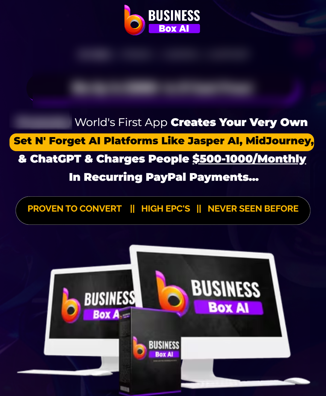 Business In Box JV Invite Business Box AI Review: Creates Your Very Own  Set N' Forget AI Platforms Like MidJourney, Jasper AI, ChatGPT And Charges People $300-1000/Monthly  In Recurring Payments. Should You Buy it?