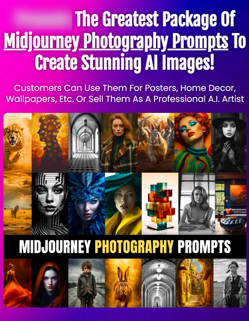 Midjourney 400 Photography Prompts JV Page Midjourney Photography Prompts To Create Stunning AI Images