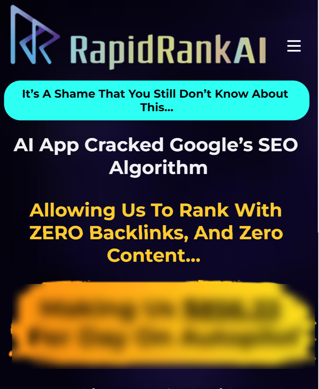 RapidRankAi Live RapidRanker AI Review And Worth: This AI App Revealed Google’s SEO Algorithm Allowing You To Rank With ZERO Backlinks And Zero Content