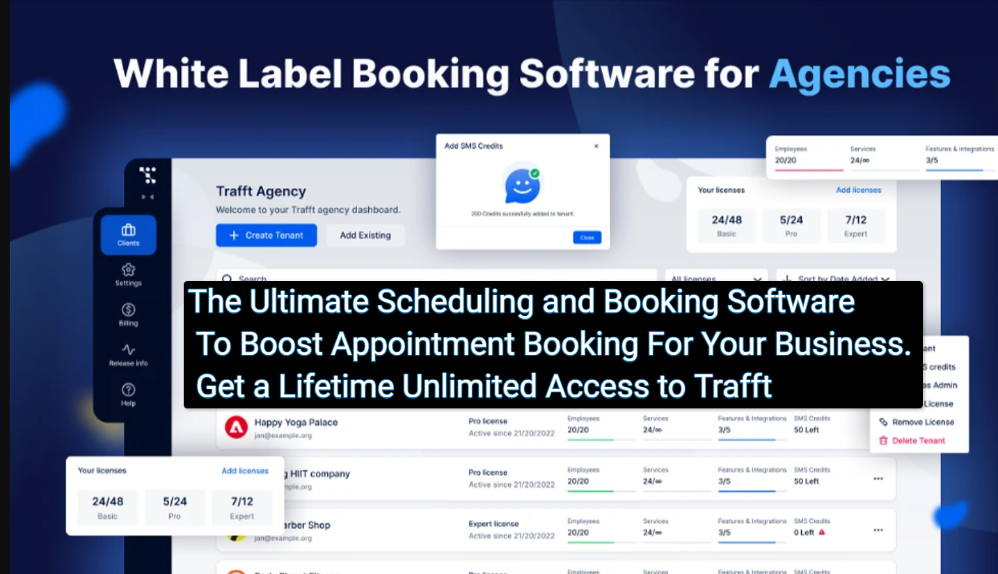 The Ultimate Scheduling and Booking Software To Boost Appointment Booking For Your Business. Get a Lifetime Unlimited Access to Trafft Trafft Review - The Ultimate Scheduling and Booking Software To Boost Appointment Booking For Your Business. Get a Lifetime Unlimited Access to Trafft