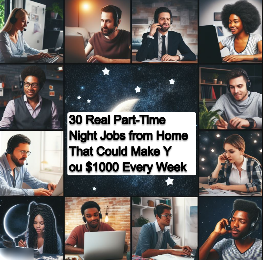 30 Real Part Time Night Jobs from Home That Could Make You 1000 Every Week 30 Real Part-Time Night Jobs from Home That Could Make You $1000 Every Week