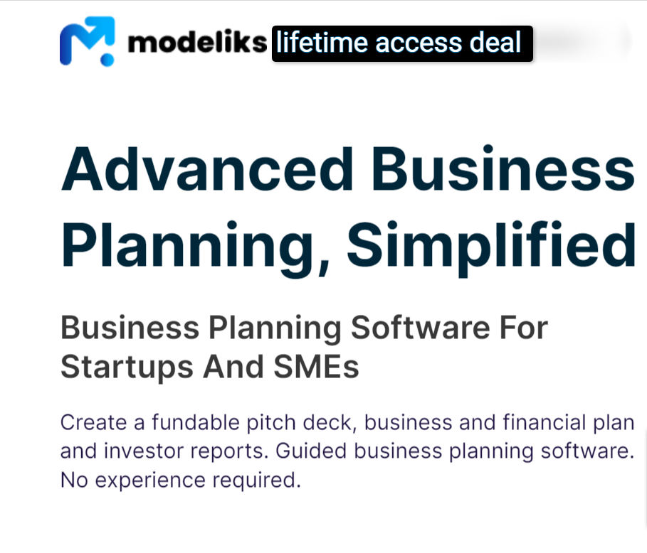 Business planning software Modeliks Create a financial plan, pitch deck, and business plan with this software for startups and SMEs [Modeliks review]