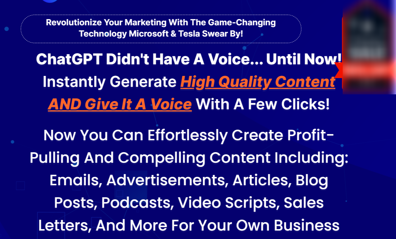 GPTVoicer 1 GPTVoicer Review - Instantly Give An Audio Human Voice To Your High-Quality Generated Content With A Few Clicks!