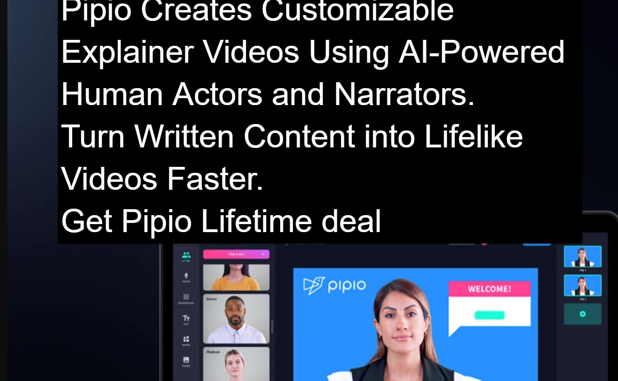as REGULAR web Pipio 16 9 BADGE png 1024576 1 Pipio Review: Creates Customizable Explainer Videos Using AI-Powered Human Actors and Narrators. Turn Written Content into Lifelike Videos Faster. Get Pipio Lifetime deal