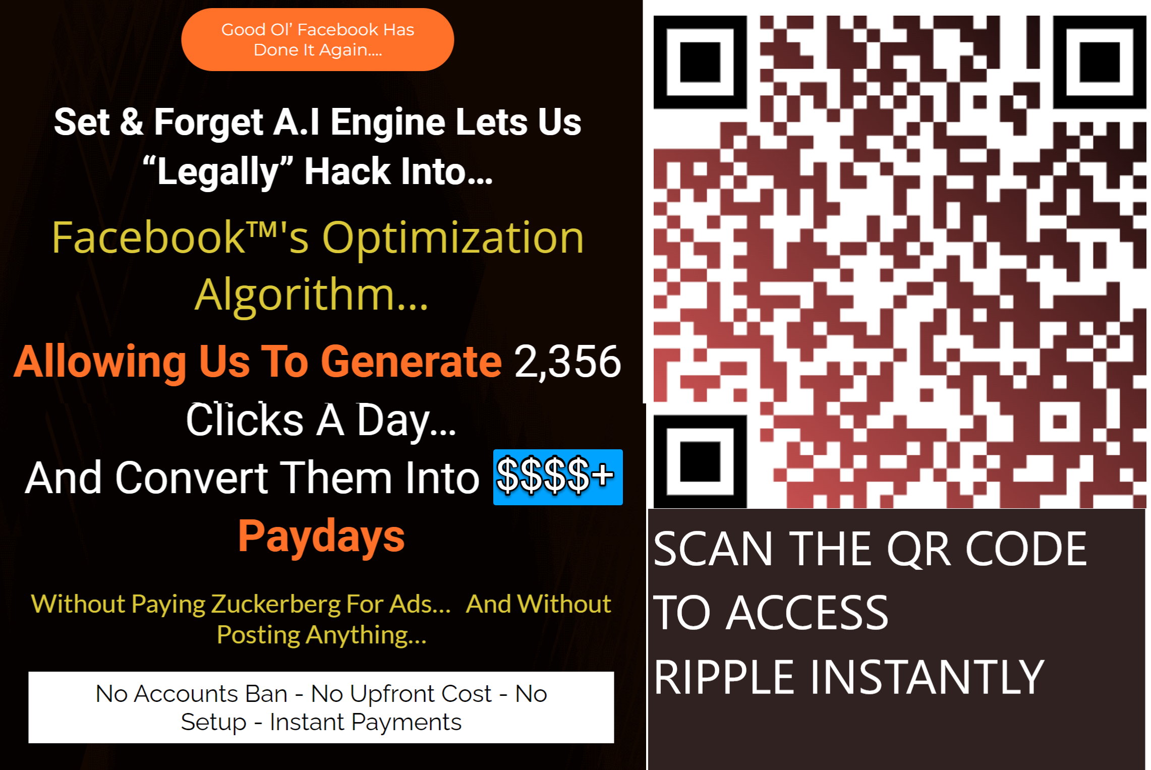 ripple QR CODE Ripple Review - The World's First "Set 'N Forget" AI App Finally Crack the Code to Free Traffic From Facebook. See Ripple Demo Video