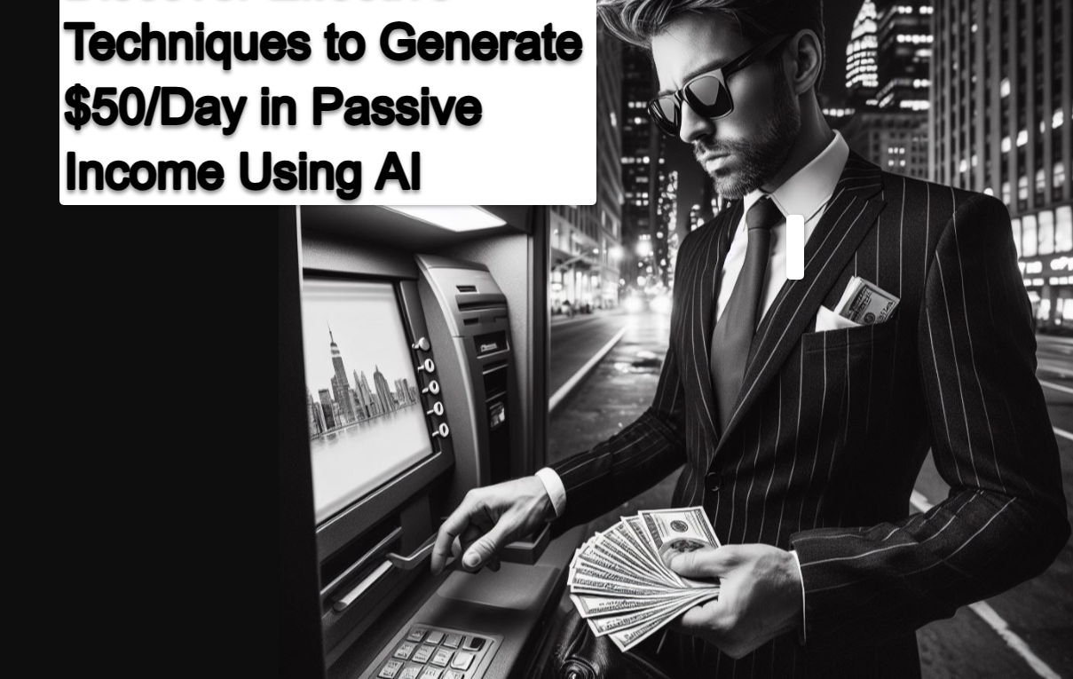 Discover Effective Techniques to Generate 50 Day in Passive Income Using AI Discover Effective Techniques to Generate $50/Day in Passive Income Using AI
