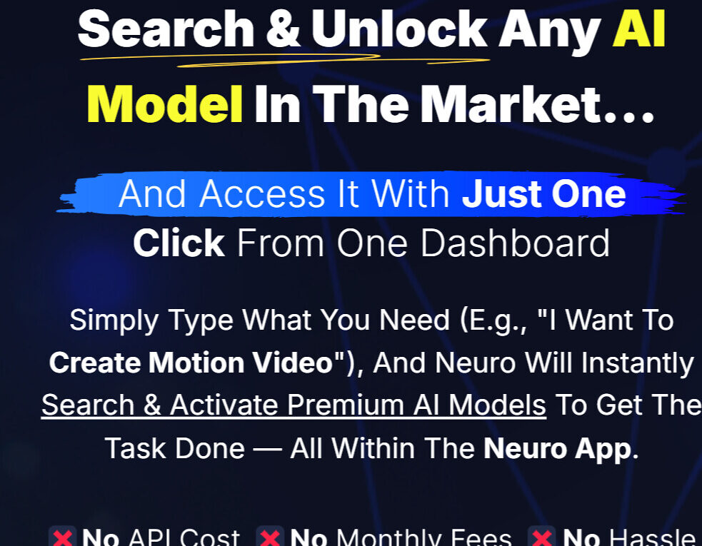 54176392190 8904733ad1 h NEURO review: An AI app that enables you to discover and access Over 90+ AI Models worldwide Without Any API with a single click from one dashboard