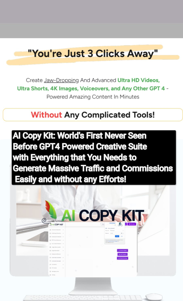 AI Copy Kit Review: Google’s Latest AI Tech Tensorflow (Tf) Create Jaw-Dropping And Advanced Ultra HD Videos, Ultra Shorts, 4K Images, Voiceovers, and Any Other GPT 4-Powered Amazing Content In Minutes Without Any Complicated Tools!