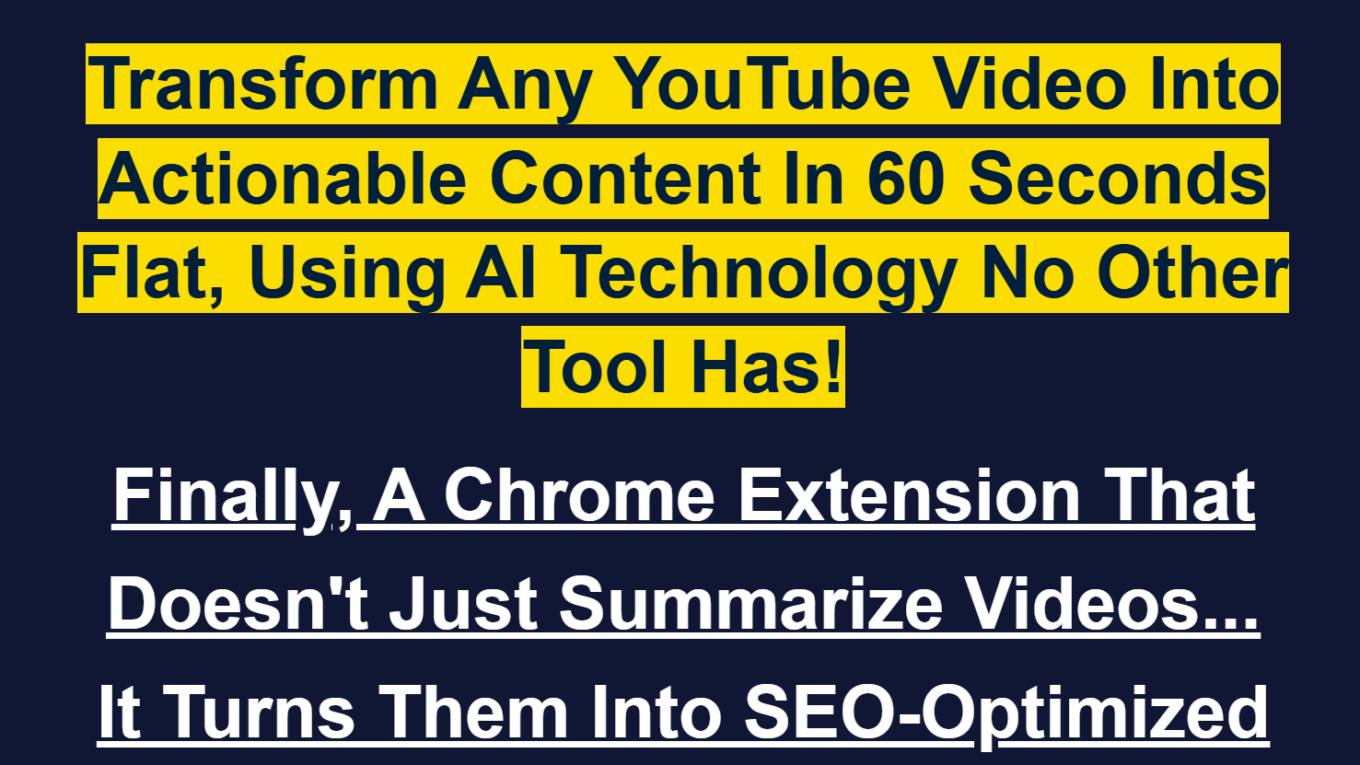 image 4 TubeWizard: Turn Any YouTube Video into Actionable Insights in Just 60 Seconds with Exclusive AI Technology!