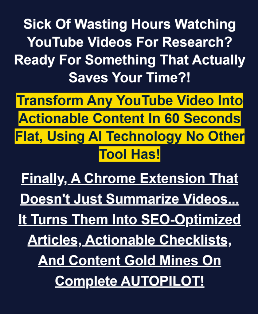 TubeWizard: Turn Any YouTube Video into Actionable Insights in Just 60 Seconds with Exclusive AI Technology!