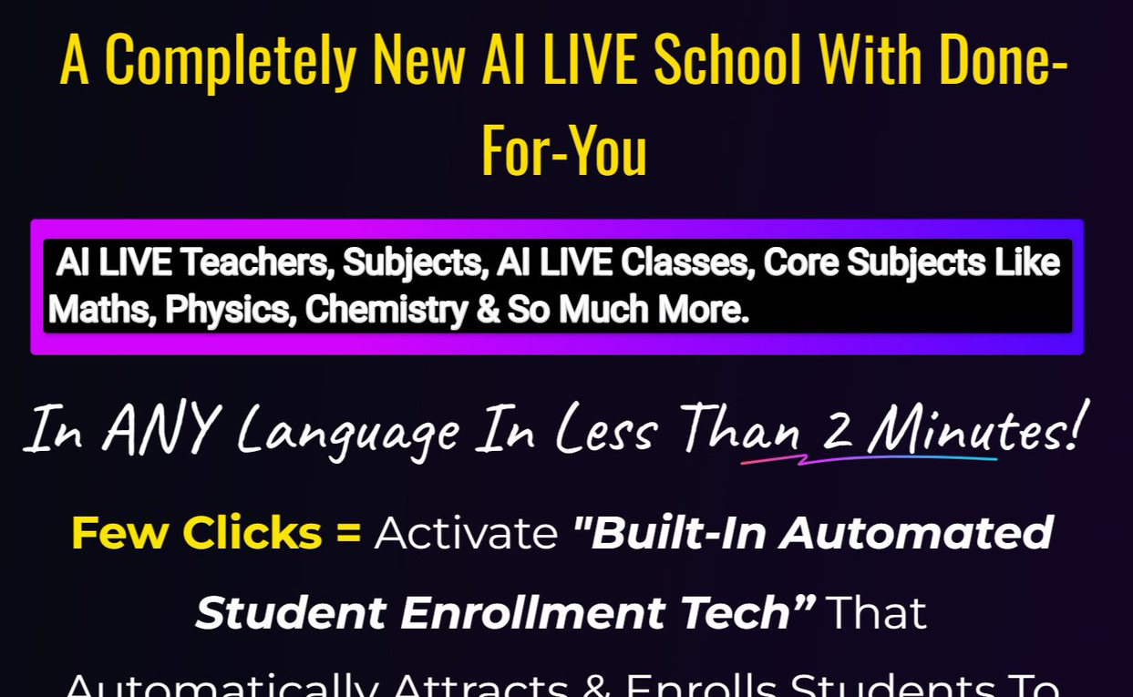 image 29 AI Live School Builder Review: Build and Launch Your LIVE School with Pre-Designed AI LIVE Educators, Classes, and Core Subjects including Maths and Science!