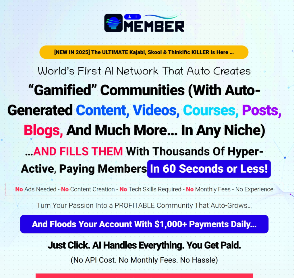 AI Member Review: A Network That Automatically Builds and Fills Your Account with Gamified Communities Featuring Auto-Generated Content, Videos, Courses, Blogs, and More Across Any Niche