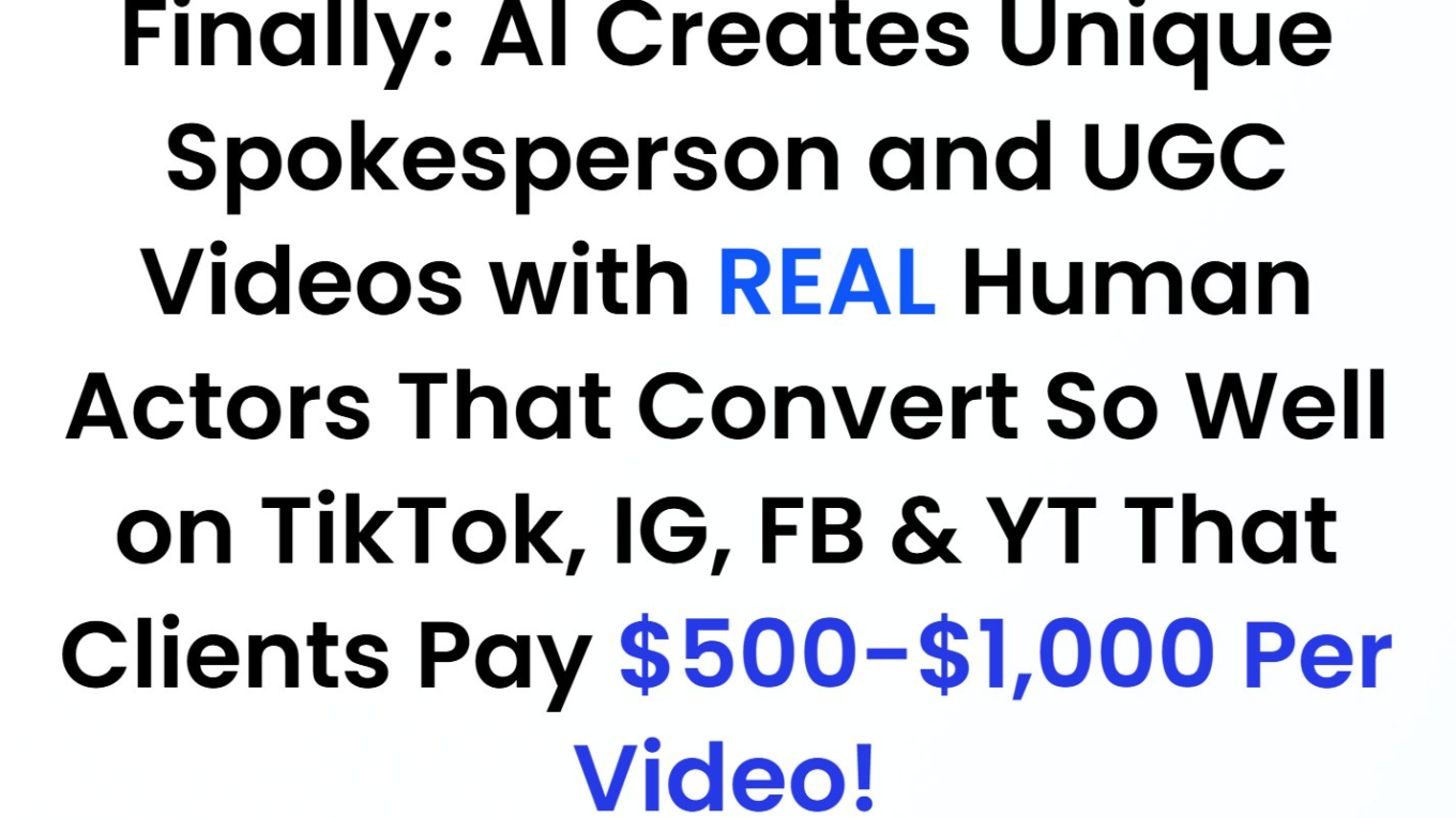 image 35 UGC Valet Review: AI Develops Distinct Spokespersons and UGC Videos Featuring REAL Actors That Drive Conversions on TikTok, IG, FB, and YT, Earning Clients $500-$1,000 Per Clip!