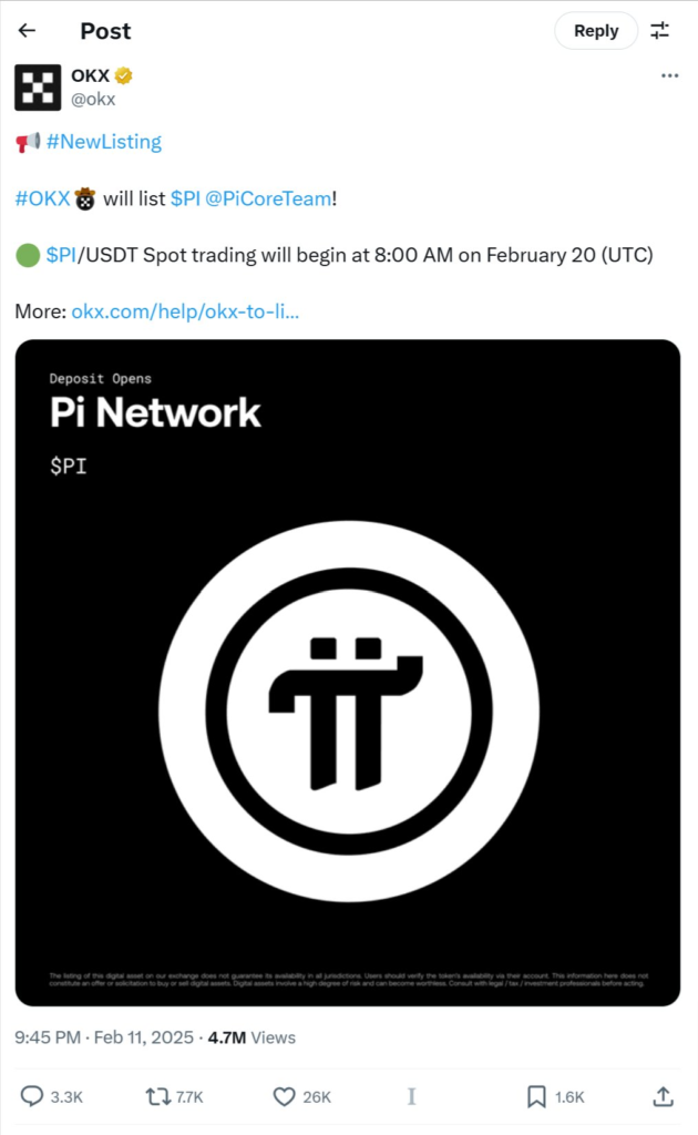 OKX Lists Pi Network Token for Spot Trading: Big News for Pi Pioneers!