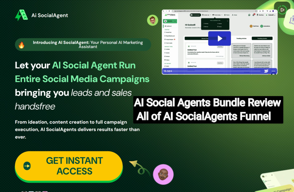 AI Social Agents Bundle Review – All of AI SocialAgents Funnel: Let your AI Social Agent Run Entire Social Media Campaigns Bringing You Leads and Sales Handsfree