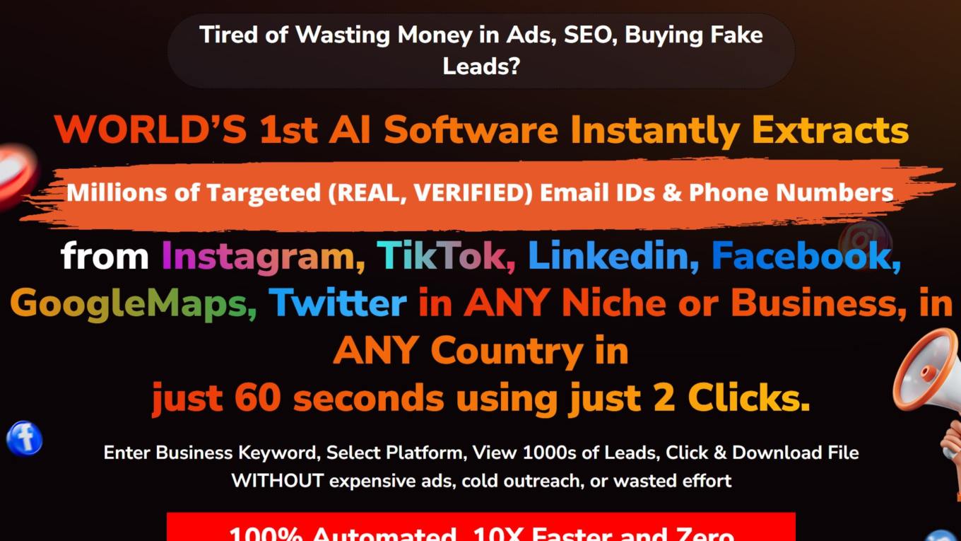 image 58 LeadExtractorPro AI Review: 1st AI Software To Instantly Extracts Millions of Targeted (REAL, VERIFIED) Email IDs & Phone Numbers from Instagram, TikTok, LinkedIn, Facebook, Google Maps, Twitter in ANY Niche or Business, in ANY Country in just 60 seconds using just 2 Clicks