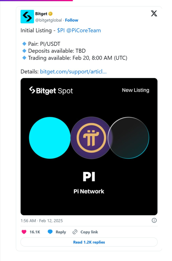 Bitget's Bold Move: Listing Pi Network Token (PI) on Feb 20 Defies Industry Criticism