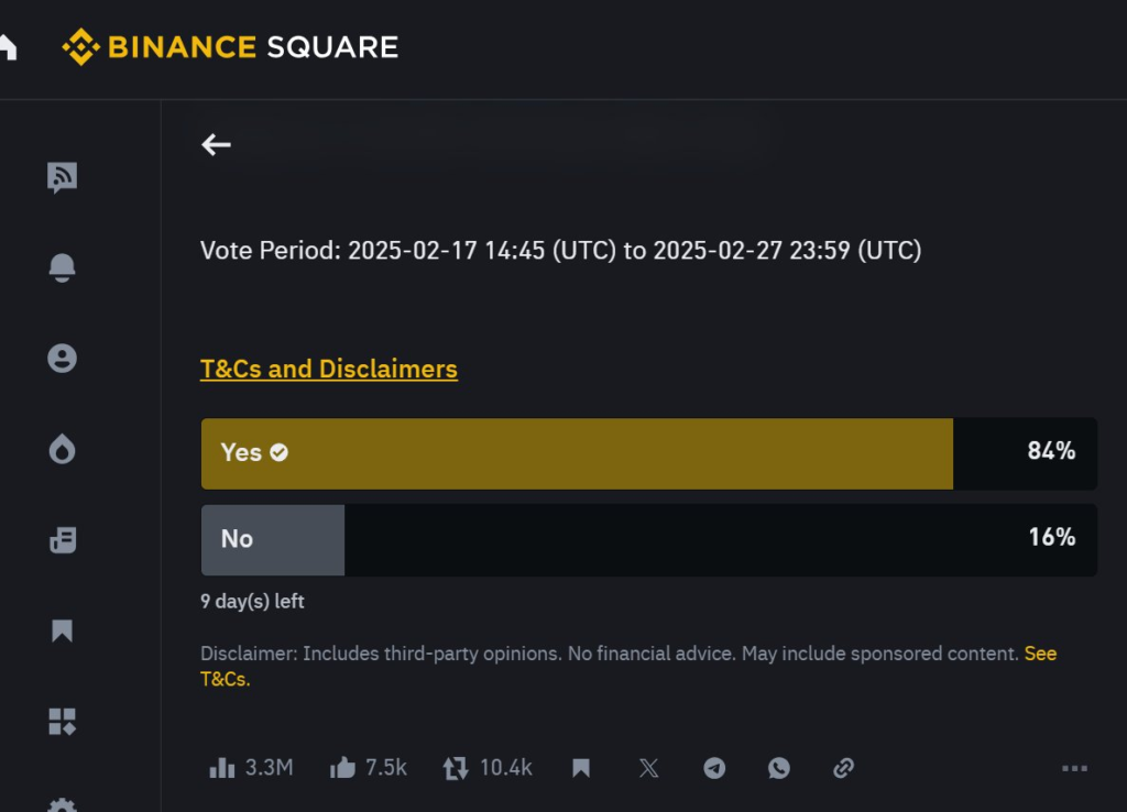 Will Binance Add Pi Coin? The Exchange Launches a Community Vote, Gathering Over 3.3 Million Votes in a Decisive Poll