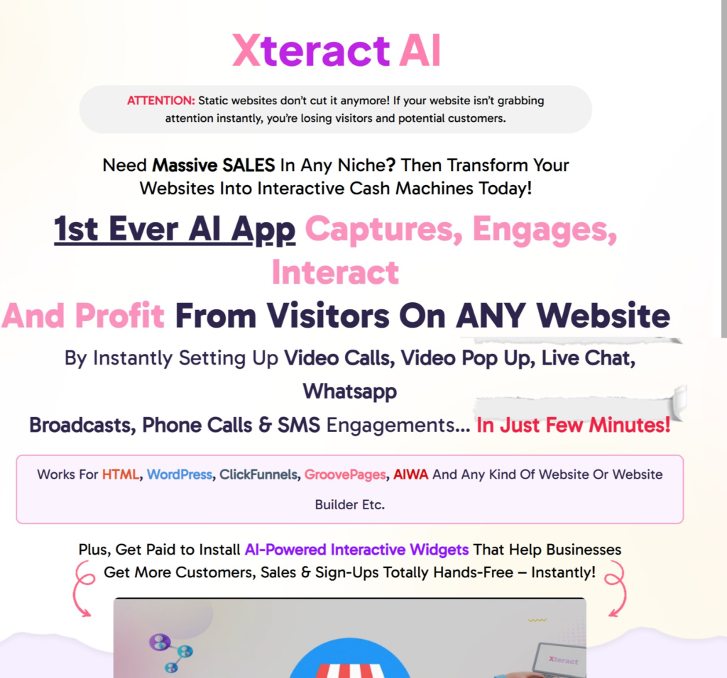 Xteract Ai Review: Transform your website into an interactive hub with video calls, popups, live chat, phone, and SMS Engagement in minutes