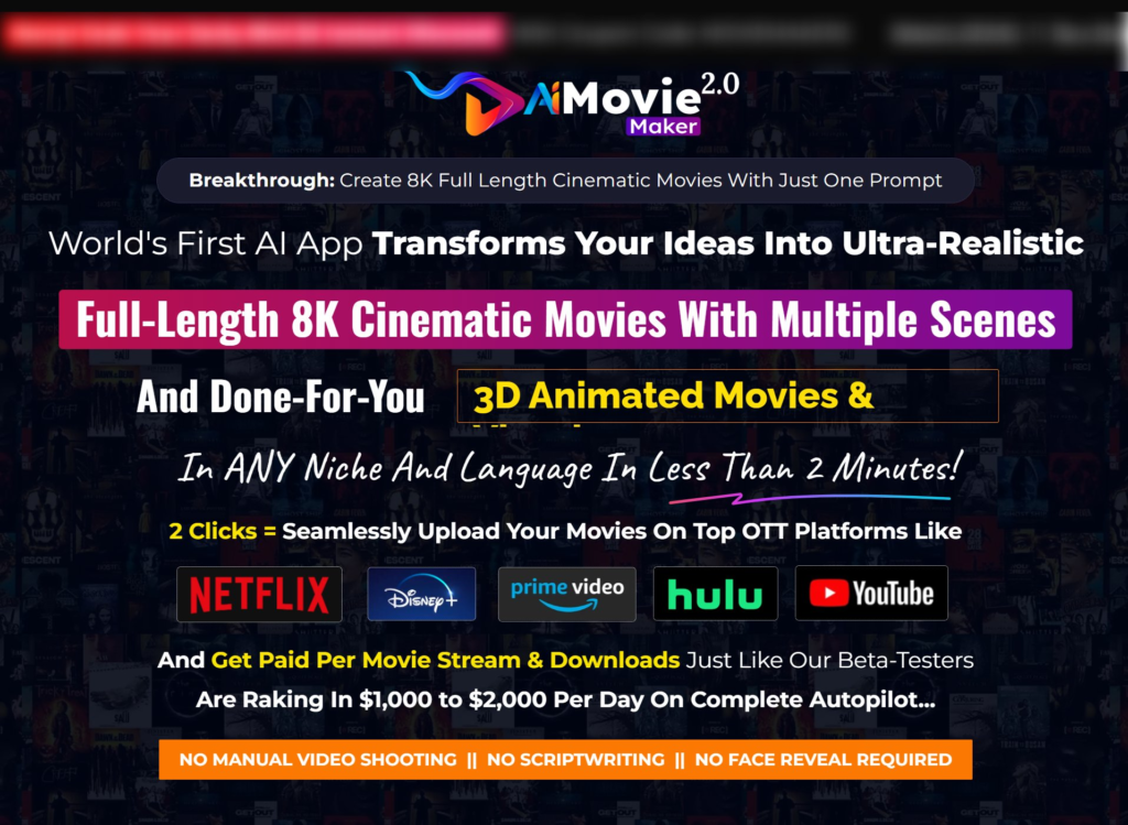 Ai MovieMaker 2.0 Review: This AI App Creates Ultra-Realistic Full-Length 8K Movies With Multiple Scenes From Just One Prompt! - In Less Than 2 MINUTES!