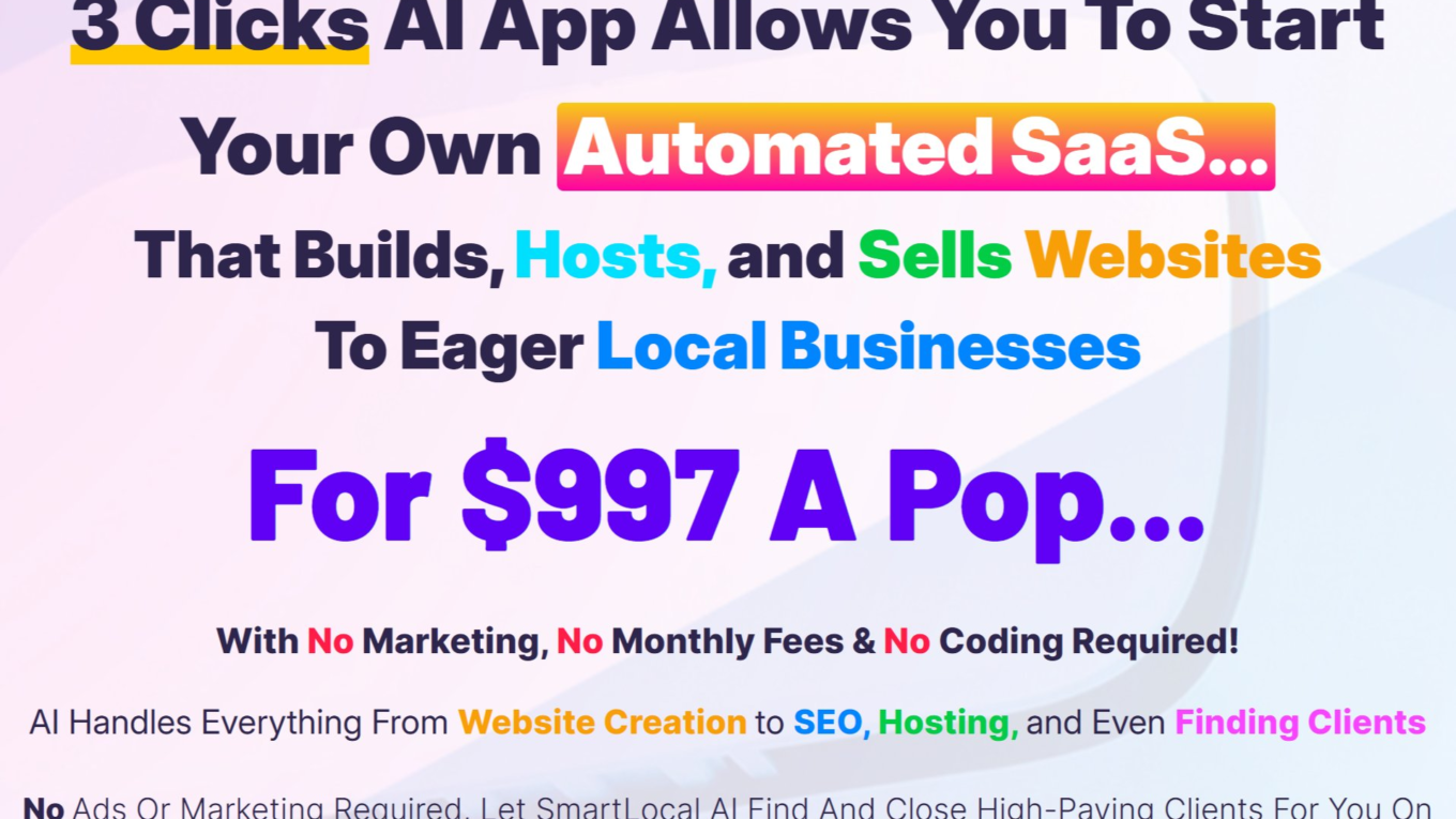 image 11 SmartLocal AI Review: Launch Your Automated SaaS in 3 Clicks to Build, Host, and Sell Websites to Local Businesses.