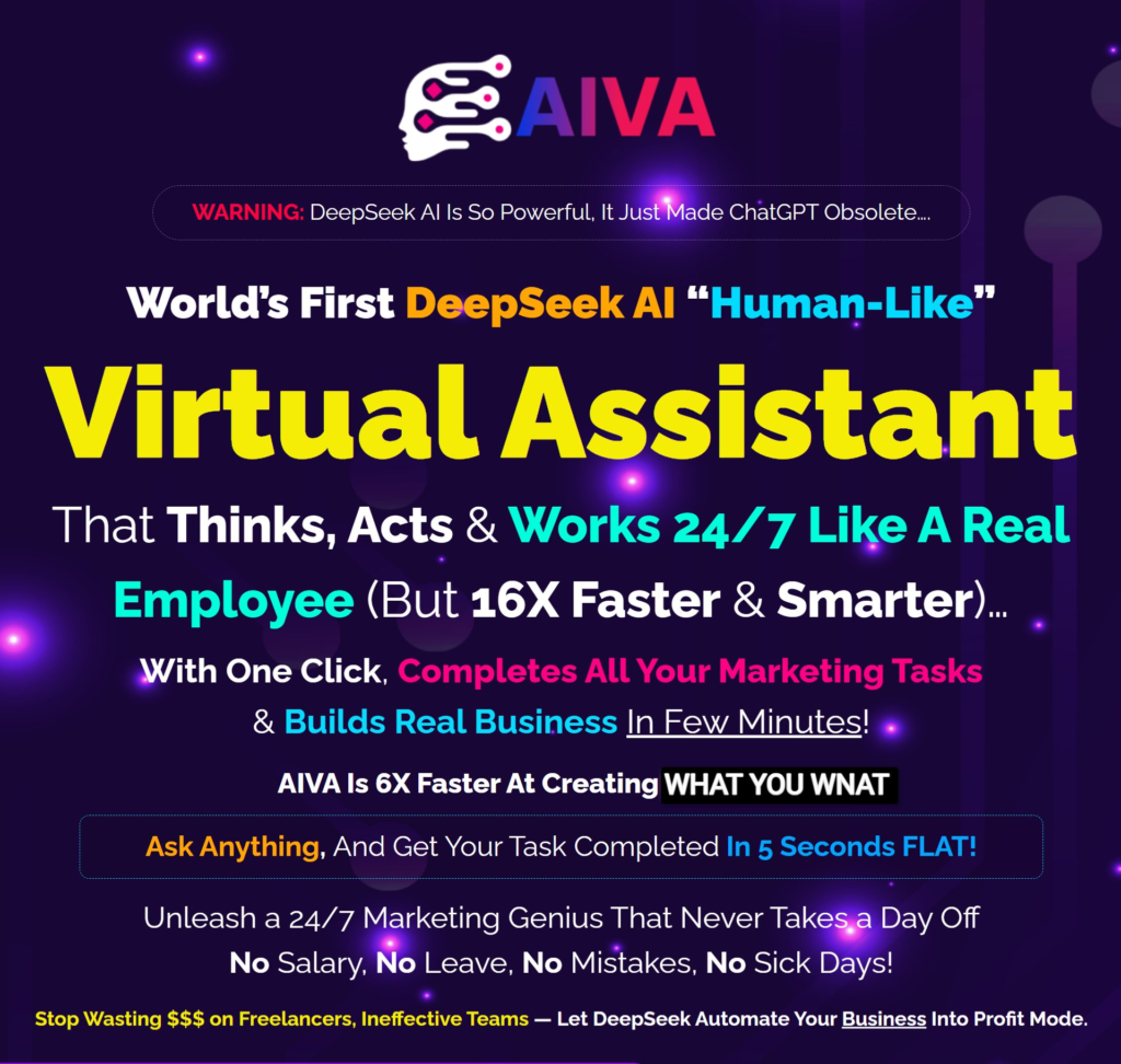 AIVA Review: DeepSeek AI “Human-Like” Virtual Assistant That Thinks, Acts & Works 24/7 Like A Real Employee (But 16X Faster & Smarter)