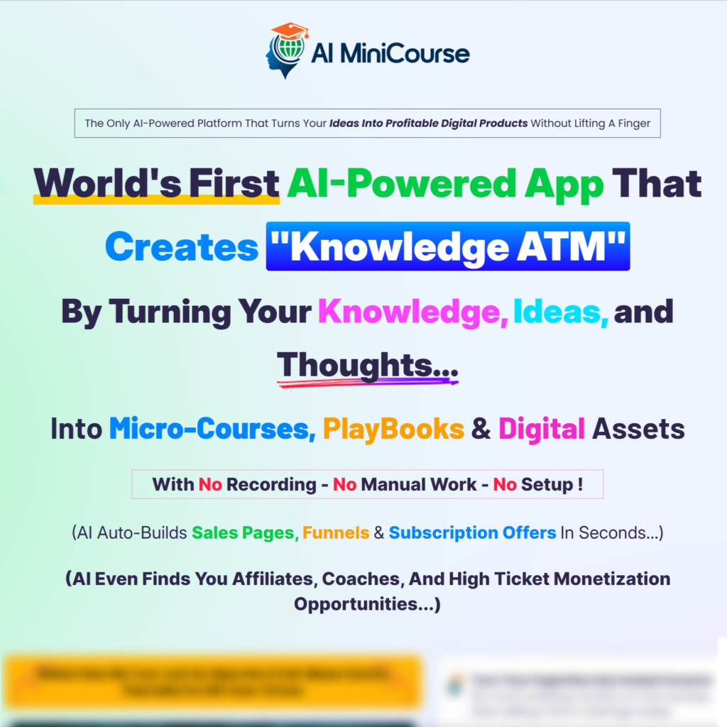 Is the AI MiniCourse all it’s cracked up to be? This app transforms your insights into micro-courses and digital assets effortlessly!