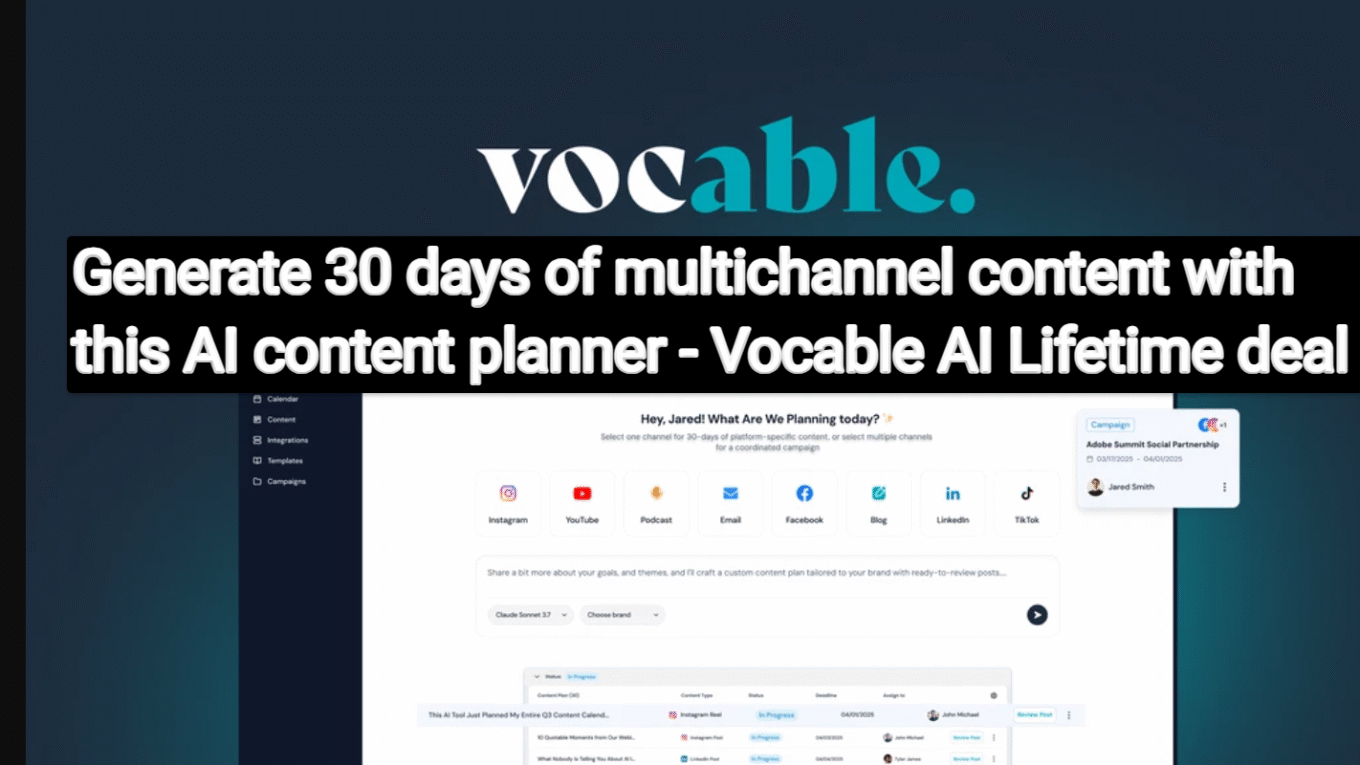image 26 Generate 30 days of multichannel content with this AI content planner - The Vocable AI Lifetime deal