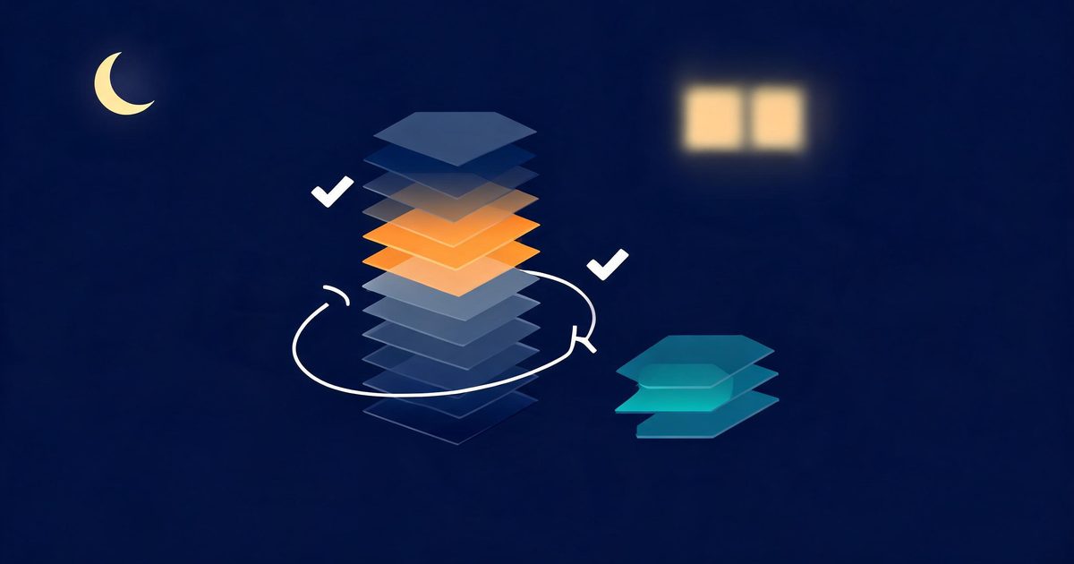 A coding agent working overnight across a large codebase, with modules loading only when needed